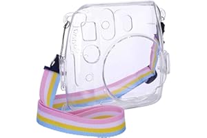 Eyeon Étui de Protection en Cuir PU Souple avec bandoulière Amovible réglable et Poche pour Appareil Photo instantané Fujifilm Instax Mini 9 Mini 8 Mini 8+