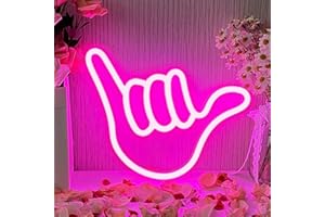 YUEYYNS Enseignes au Néon en Forme de Main Néons en Forme de Main Rose Cadeau de Fête d'anniversaire de Barre de Chambre à Coucher Néon
