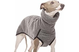 DTREEL Herbst Und Winter Warmer Windhund, Labrador, Schäferhund, Großer Hund, Kleidung, Rollkragenpullover, Pullover, Stretch-Fleece, Hundepullover, Weste, Haustierjacke, Mantel, Anzüge,Grau,L
