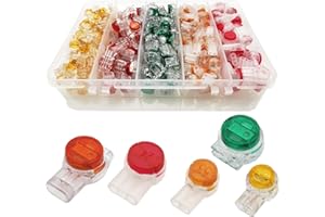 220pcs Phone Cord Connectors, CTRICALVER UY/UY2/UR/UR2/UG Phone Cord Connector Kit, Jelly Crimp Connectors, Transparent Button Phone Cord Connectors for Data Line Phone Cords