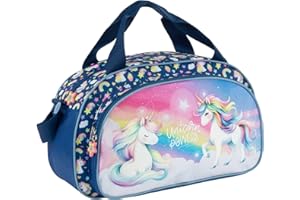 RAGUSA-TRADE Kindertasche Sporttasche Reisetasche Einhorn Unicorn Pferd, Jungen Mädchen Kinder, blau, 39 x 24 x 12 cm, 10 Liter