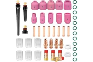 SQLJYU 49-teiliges Schweißzubehör-Set für WIG-Schweißgerät WP-9/26/17/18/26, Schweißgeräte Schweißzubehör, WIG Zubehör Schlauchpaket, WIG Brenner
