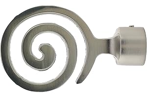 GIRASOLE HOME® Terminale Spirale per Asta da Tenda dal Diametro di 18-20 mm 2 Pezzi in Alluminio (Nichel Satinato)