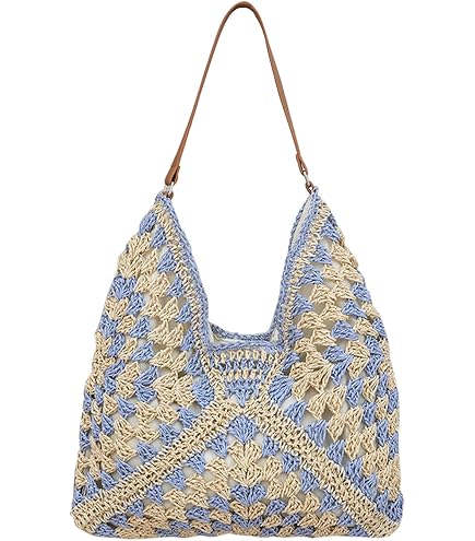 Sac à Bandoulière Tissé Pour Femme - Style Vintage, Cœur Rouge, Idéal Pour La Plage, Les Voyages Et Le Quotidien - 13