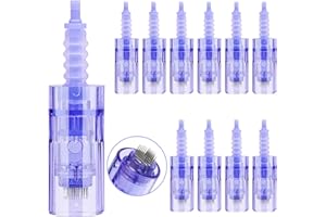 Yofuly Dermapen 42 Aghi Cartucce, Cartuccia di Ricambio Confezionata Singolarmente per Derma Pen Elettrico, 10 pezzi