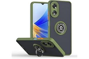 BORYA Funda para OPPO A98 5G, Antigolpes Suave Delgada Sedoso Translúcido Mate Silicona Carcasa TPU+PC Bumper Estuche, Magnético Soporte Caso, Ejercito Verde