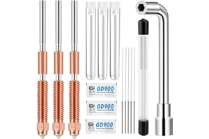 AOBOPLE 4pcs Quick-Swap 3D K1C Nozzle Kit for Creality, High Flow Pressure Nozzle, Key Nozzle Cleaner and Thermal Paste Compatible with K1C/Ender 3 V3/Ender 3 V3 Plus/K1 MAX 3D Printer