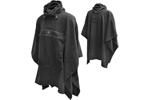 HAZARD 4 Fleece Liner for Poncho Villa™ Soft-Shell Poncho Insulation - Warm Hooded Coat for Cold Weather, Camping & Outdoors - Windproof Cloak for Men & Women Tactical Gear & Essentials, Fleece Black