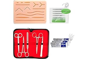 Finetoknow Kit suture all-inclusive strumenti per l'addestramento alla sutura per lo sviluppo e il perfezionamento delle tecniche di sutura Ausili didattici Attrezzature（Solo per scopi educativi）