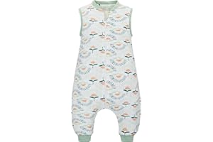 AMO NENES Śpiwór niemowlęcy, śpiwór z nogawkami, śpiwór dla małych dzieci, bawełna ekologiczna, bardzo miękka piżama dla chłopców i dziewczynek, kwiecisty, 90 cm