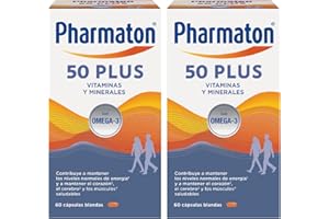 Pharmaton 50+ - Multivitamínico con Omega 3-120 cápsulas - Ayuda a mantener la energía a partir de los 50 años