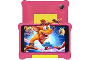 Yicty Kinder-Tablet 7 Zoll Android mit Elternkontrolle und Kinderbildung, Bluetooth, WiFi, Dual-Kamera, GMS, stoßfeste Hülle, vorinstallierte Kinder-App (Rosa)