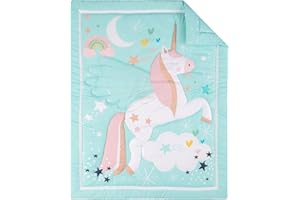 HMtideby Animal Themed Baby Toddler Blanket Quilt Cot Comforter Crib Baby Quilts for Boys and Girls Nursery Bed Throw Blanket 84x107cm, Mint Unicorn