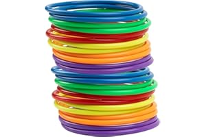 WOFEU Plastic Toss Rings Toys,Mini Throwing Rings Toss Hoops for Kids,Carnival Party Favo Rings Toss for Indoor Outdoor Sport Games for Speed and Agility Practice Game