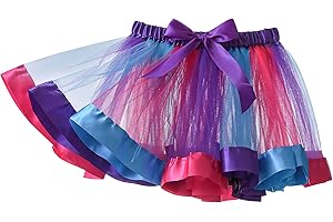Yealoo Falda Tutu Arcoiris en Capas para Niñas Vestido de Ballet Disfraz de Arco Iris para Niñas Pequeñas, Disfraz de Danza, Conjunto de Falda Tutú para Niñas