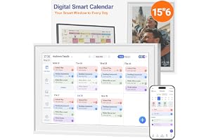 TRVL FIELDER Digital kalender och familjeplanerare, uppgiftsdiagram med smart WiFi-pekskärmsskärm, organisatör för scheman, m