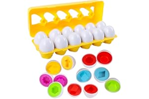 HVDHYY Giochi Bambini 1, 2 anno 12 Uova di Giocattoli Uovo Abbinate Colori e Forme Educativi Apprendimento Giochi montessori 1 anno per Ragazzi Ragazze Adatti Come Regalo di Pasqua Feste Compleanno