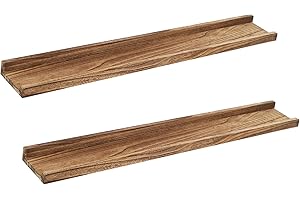 PHOENANCEE 91.5cm Picture Ledge Shelf with lip design radiator shelf, Photo Shelf, Long Decorative Floating Picture Shelves For Living Room,Kitchen,Bedroom, Set of 2, Carbonized Black