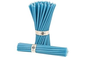 Danilovo Świece z czystego wosku pszczelego – niekapiące, bezdymne, wysokie, cienkie świece spiczaste – dekoracyjne świece do modlitwy kościelnej, dekoracji lub świec urodzinowych – świece zapachowe