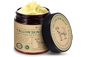 Ekologisk nötkreatur talgkräm med ricinolja & rökelse – Beef Tallow Cream Bio – 100 % gräsfodrad – fuktkräm för ansikte och kropp – för alla hudtyper – 120 g