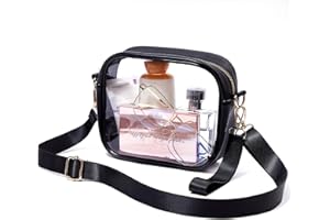 JOYEONDEF Clear Crossbody Bag,Clear Bag Stadium Approved,Clear Pack for Concerts Sports Events Festivals Clear Purses for Women, Black, One Size