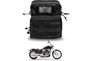 TIKSCIENCE Motorcycle T-Bar Handlebar Saddle Bag Universal Club Style Fit for Harley Dyna Sportster Street Bob Fxbb Softail Waterproof Tool Storage Pouch Luggage Bag
