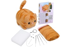 luokefe Needle Felting Kits with Instruction, Felting Supplies Kits with Tools, Animals DIY Set with Foam Mat for Handcraft Project Beginners