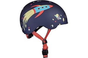 Micro | Casque Rocket | Enfants | Finition Mate | Boucle Magnétique/Lumière LED intégrée | 2-5 Ans