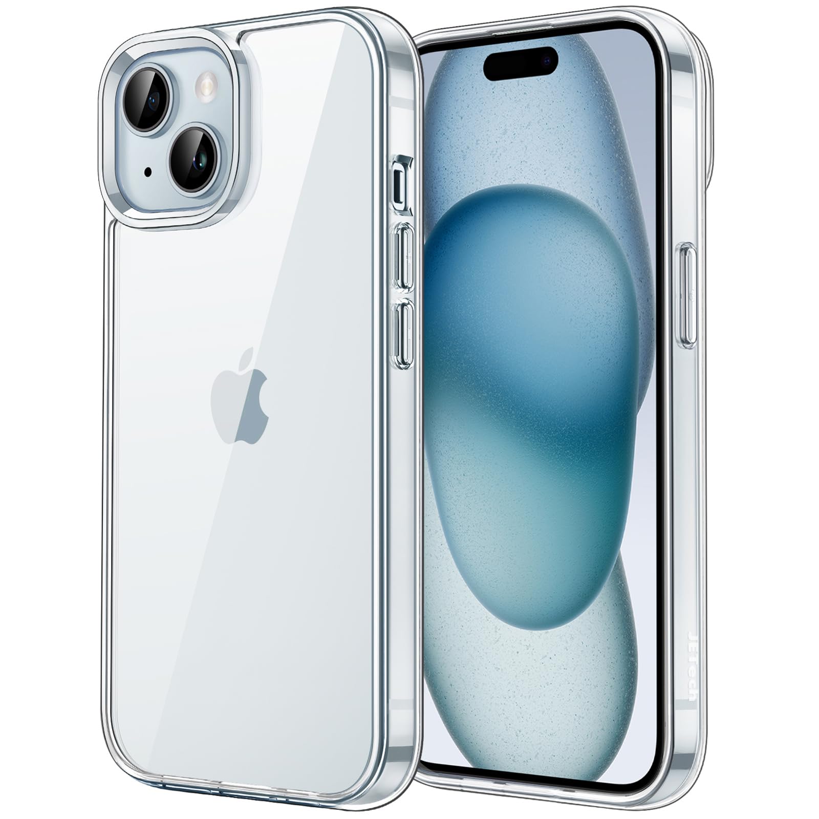 JETech Funda para iPhone 15, Anti-Amarillamiento, Transparente | Carcasa Protección Antigolpes, Parte Trasera PC Duro Antiarañazos, Bumper TPU Claro Duradero