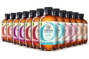 The Gutsy Captain Kombucha ZERO - Zero Sugar, Zero Calories - Bebida Probiótica Naturalmente Fermentada, Sin Pasteurizar, Vegan - 12 x 400ml - MixBox