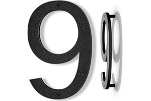 Yafimea Hausnummer Schwarz 20cm, Hausnummernschild Groß Mdoerne Aus ABS-Kunststoff in 3D-Optik, Ziffer 9
