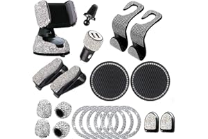 HIFROM 20 unidades Bling Auto Accesorios Interior Mujeres Brillantes Accesorios Bling Car Accessories Soporte para gafas para mujer Bling Handyhalterung Bling Zündring