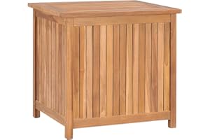 Yolola Baule da Esterno, Cassapanca Contenitore, Cassapanca Legno, Baule da Giardino in Legno Massello di Teak 60x50x58 cm