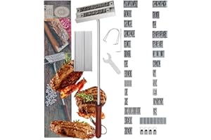 MKNZOME Brennstempel für Holz, Brandeisen für Holz mit Austauschbaren Buchstaben BBQ Grill Brandeisen Personalisiert zum Branding von Steaks, Burgern, Hühnchen, Fleisch