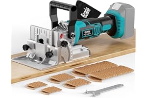 Ecarke Cordless Biscuit Joiner Compatible with Makita 18V Battery,Plate Joiner Kit Includes 80 wafers & Dust Bag, 11000RPM, 0-90° Cutting, 6 Depth Settings, for Woodworking & Furniture Making