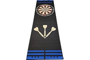 ABCDARTS ABC Darts - Tapis de fléchettes - Bleu anthracite - 241 x 80 cm