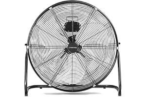 ‎TROTEC TROTEC Bodenventilator TVM 24 D – 124 Watt, Neigungswinkel 135°, 3 Stufen, Ø 60 cm, kippfester Stand, leise, Schwarz