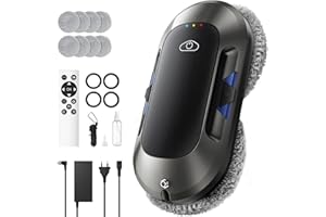 SHIPTREE Fensterputzroboter mit Doppelter Düse, 6000Pa Elektrischer Fensterroboter, Fernbedienung, 3 Reinigungsmodi, Intelligente Navigation, Kantenerkennung, Sicherheitssystem, Für Glatte Oberflächen