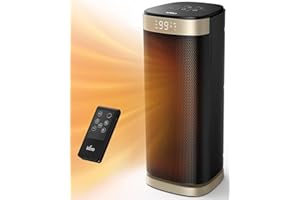 iDOO Grzejnik 2000W, ogrzewanie elektryczne, oszczędzanie energii z trybami ECO, 24godzinny timer, termostat, oscylacja 70°, zdalne sterowanie, zabezpieczenie przed przewróceniem i przegrzaniem -złoty