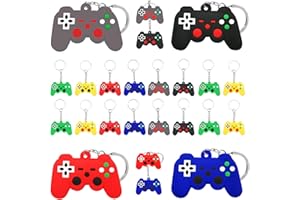 Acuiwer 24 PCS Gaming Keyrings Gaming Party Bag Fillers Supplies Keychains for Boys Birthday Baby Shower Party Favors