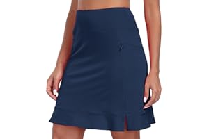 MoFiz Women's Tennis Skirt Pleated Golf Skorts High Waisted with Pockets Inner Shorts Athletic Skirts for Workout Sports Casual