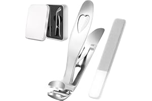 Rigidstone Tagliaunghie a Testa Angolata per Anziani, Tagliaunghie Ergonomico Lama Affilata a Ganascia per Unghie Spesse Tagliaunghie con Catcher per Uomini, Donne