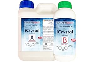 FANTASY CRAFT 3,2 Kg. I-CRYSTAL RESINA EPOXI Para Manualidades y arte, encapsulados, mejor calidad/precio, resina de curado mas rápido que las standards