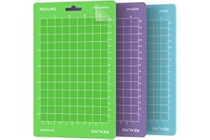 Realike Tappetino da taglio Variety Grip per macchina da taglio e scrittura Cricut Joy, 11,4 x 16,5 cm, ricambio, adesivo, 3 tappetini