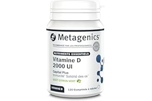 Metagenics Vitamine D Capital Plus 2000 UI - Pour Seniors et Femmes Enceintes - Soutien Immunitaire et Solidité des Os - 120 comprimés à mâcher - 4 Mois