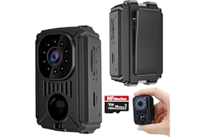 SECURITY TOYS Mini Cámara Espía Oculta - Camara de vigilancia para Coche sin WiFi con Sensor de Movimiento y Visión Nocturna - Cámara Espía con Batería de Larga Duración, sin Internet, MicroSD 128GB