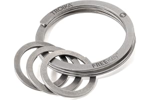 Troika Freekey® System – KR15-02/ST – Brelok – opatentowany system Freekey® – przyjazny dla paznokci – 3 pierścienie – stal nierdzewna, stal nierdzewna, matowy – srebrny oryginał, Srebrny, 4 cm,