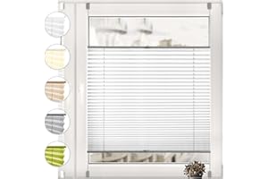 SONELLO Tenda plissettata Klemmfix senza foratura, 65cm x 120cm grigio, tende plissettate per porte e finestre con morsetti pronta per l'uso, protezione solare, Parti per Il Montaggio Incluse