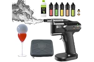 Ddasam Infusor de Humo de cóctel Pistola de Burbujas ahumada de Mano Herramienta generadora de Humo Cocina Portátil Fumador Generador De Humo Frío para Bebidas De Cóctel, Verduras, Pizza