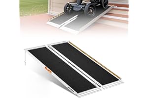 gardhom Wheelchair Ramp 4FT, Folding Ramps for Wheelchairs Portable Aluminum 362kg Capacity Wheelchair Ramp for Home Entrance Threshold Doorways